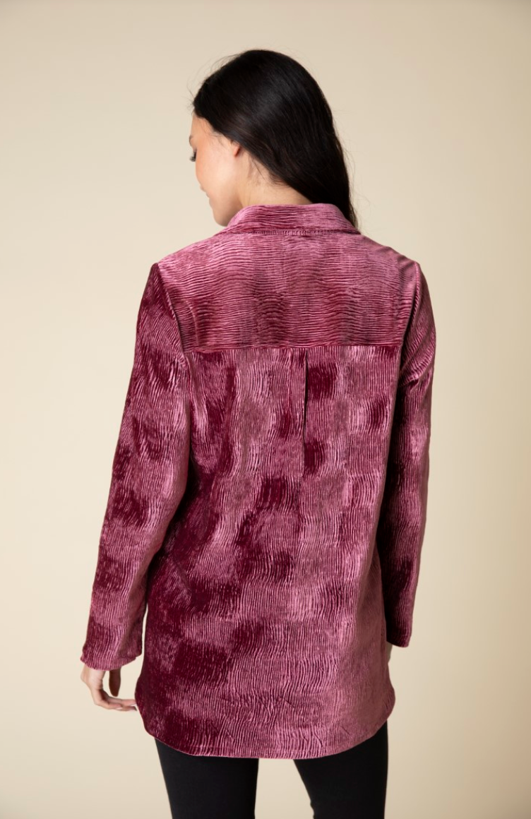 Fig Button Velvet Tunic Top