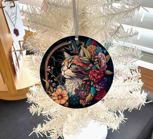 Colorful Cat Window Ornament