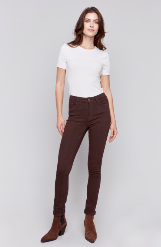 Mocha Twill Cuff Jeans