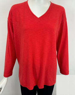 Chili Red V-Neck Top