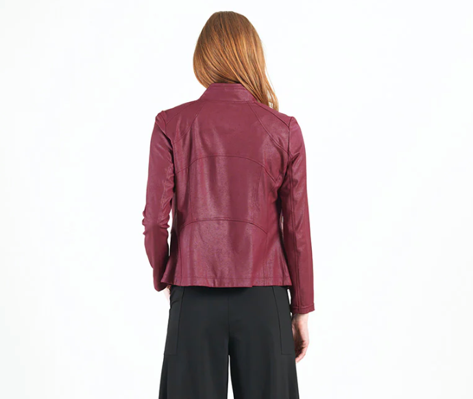 Merlot Liquid Leather Moto Jacket