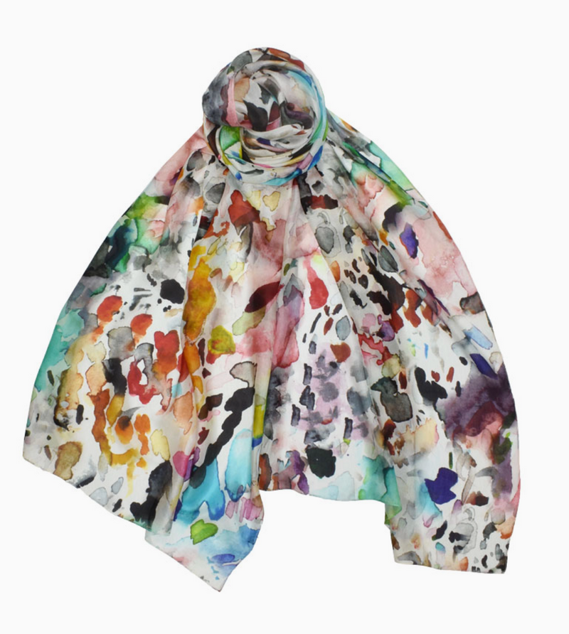 Cyndi Colorful Silk Scarf