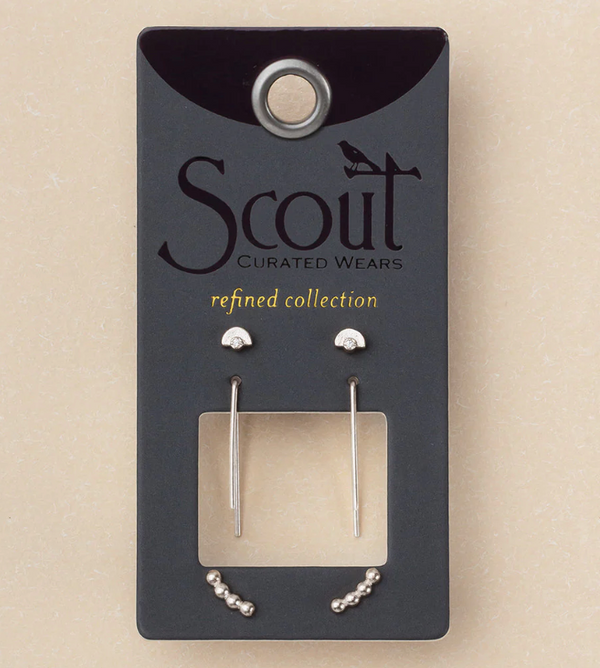 Refined Stud Trio Venus Silver