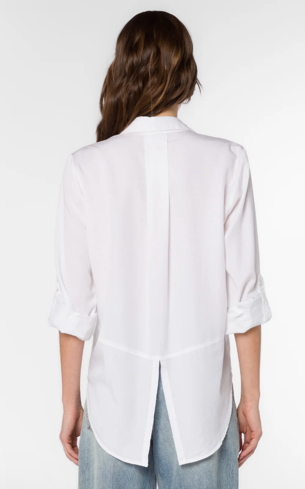 Optic White Button Top