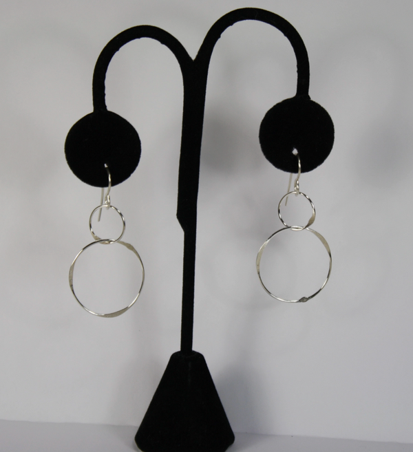 Sterling Silver Two Circle Earring