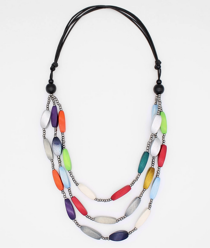 Multicolor Sawyer Triple Strand Necklace