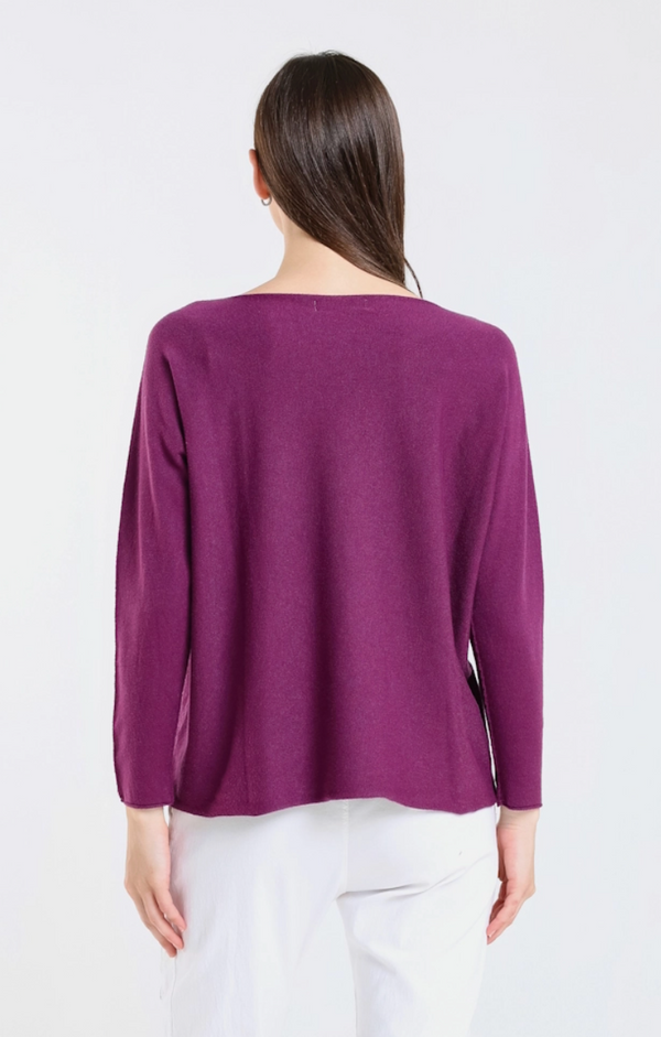 Eggplant Seriously Soft Jewel Neck Sweater