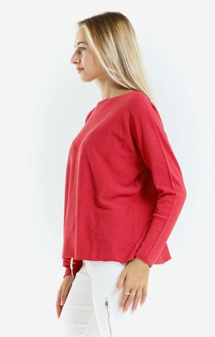 Red Seriously Soft Jewel Neck Sweater