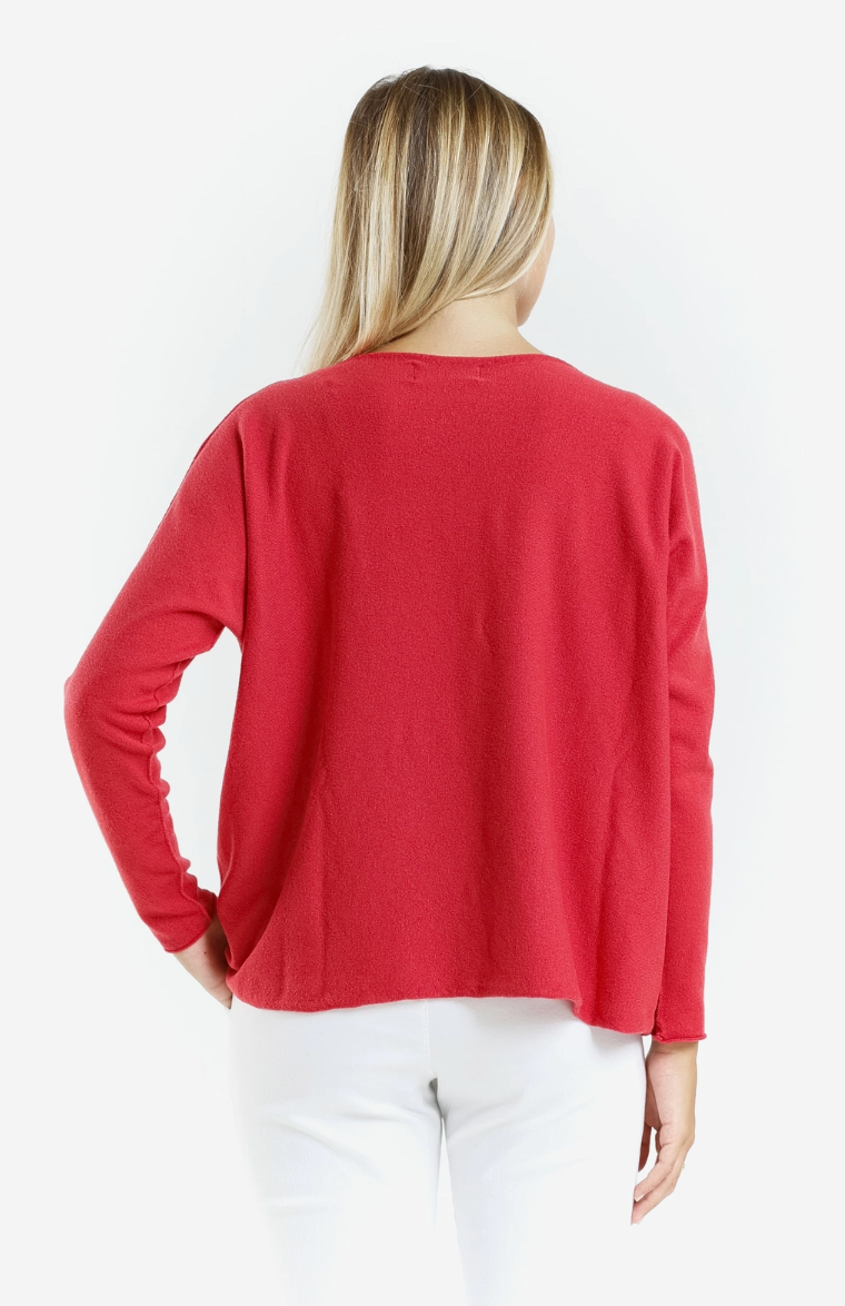 Red Seriously Soft Jewel Neck Sweater