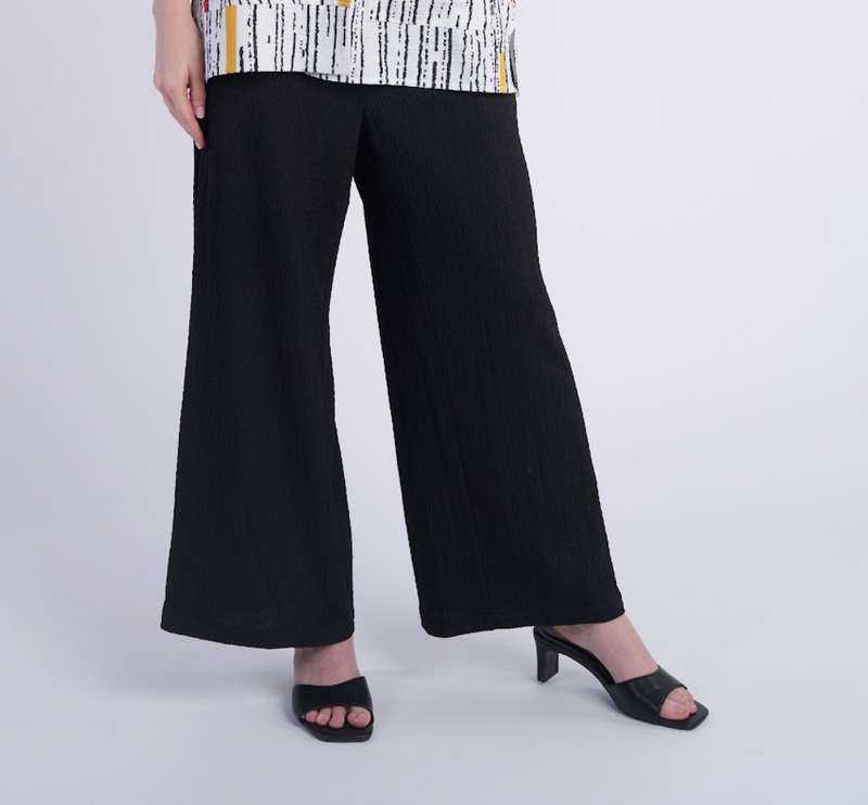 Black Crinkle Palazzo Pant