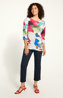 Floral Boat Neck Top