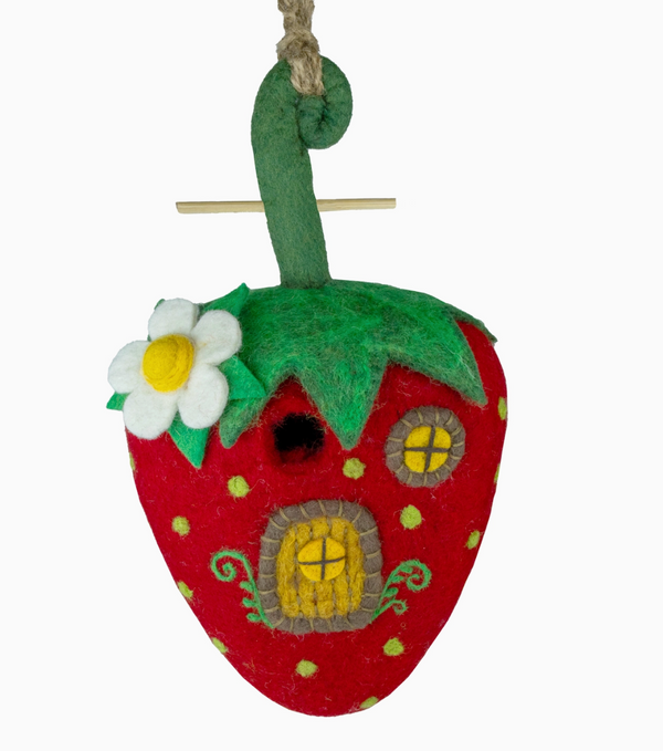 Strawberry Cottage Birdhouse