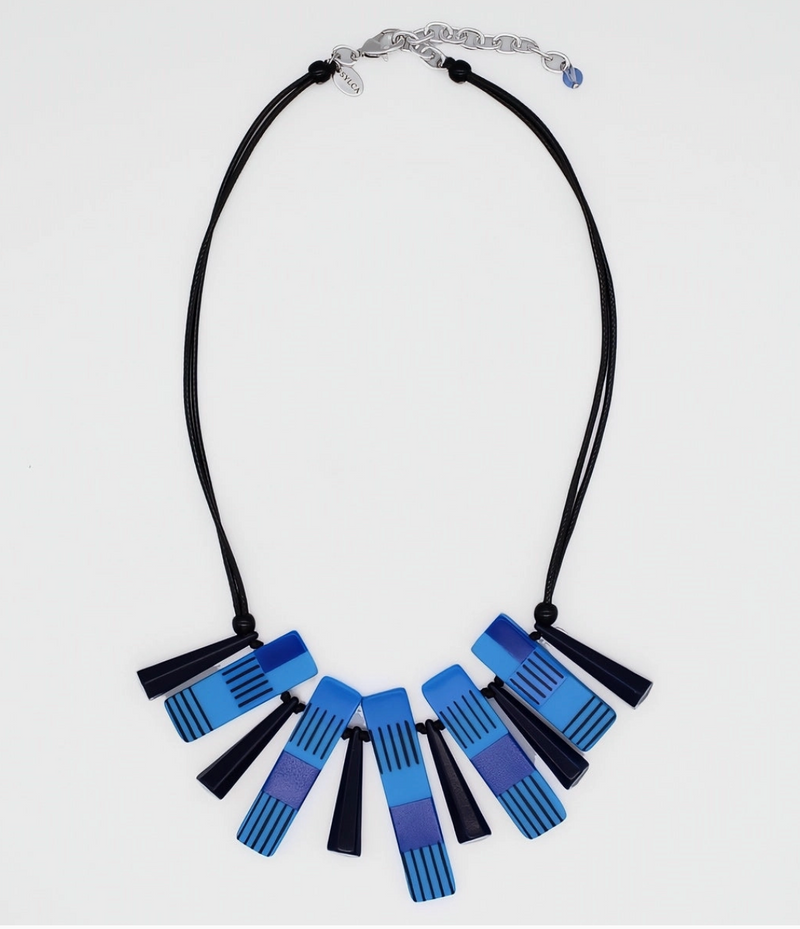 Bright Blue Cascade Charm Necklace