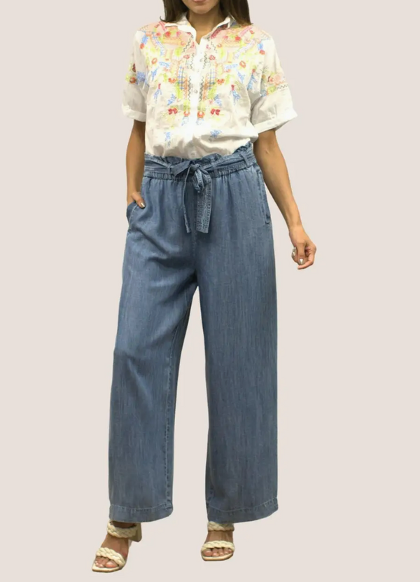 Denim Tie Waist Pant