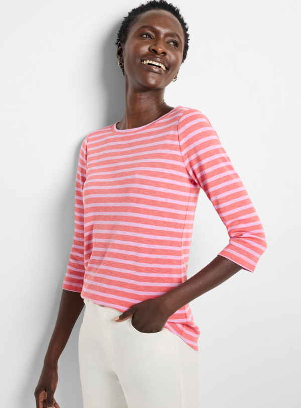 Pink Striped Boat Tee