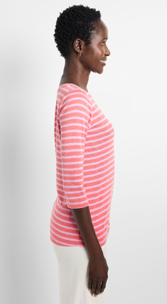 Pink Striped Boat Tee