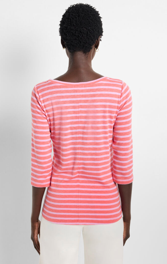 Pink Striped Boat Tee