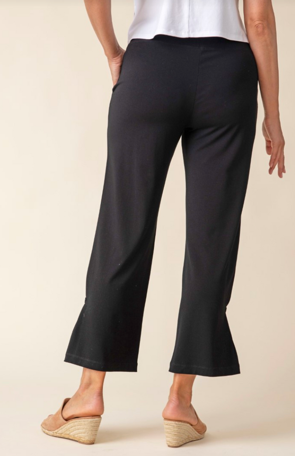 Travel Black Side Pleat Pant