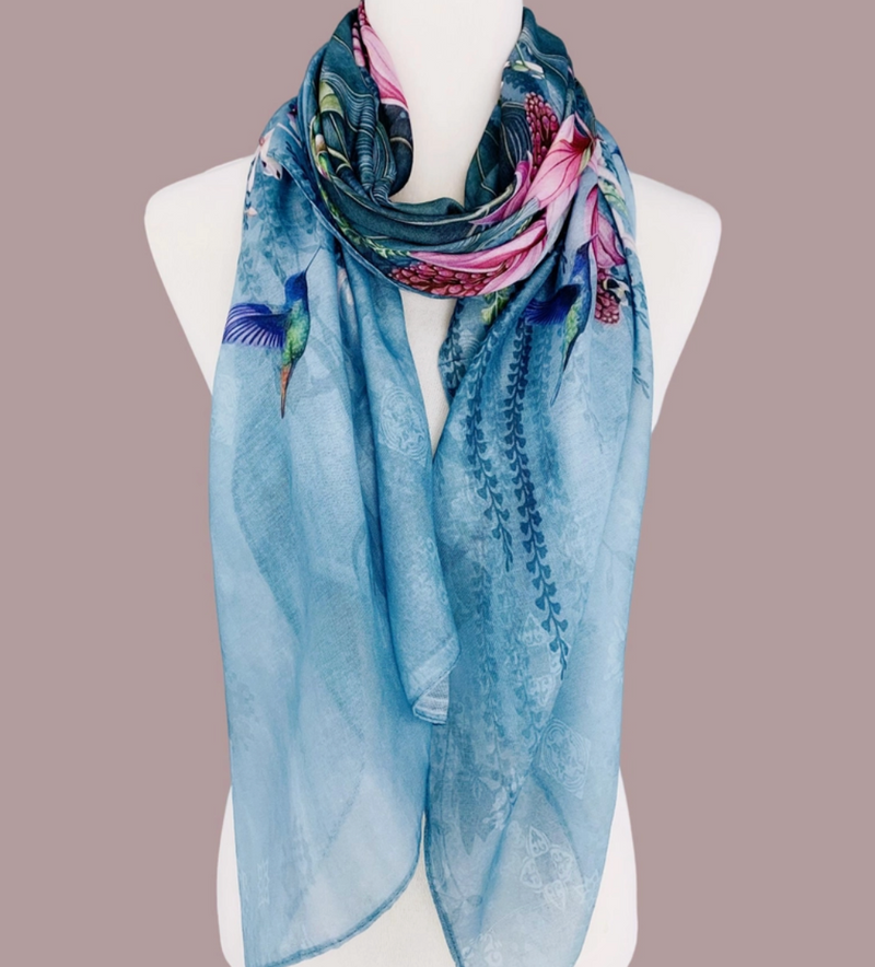 Aqua Dragonfly Scarf