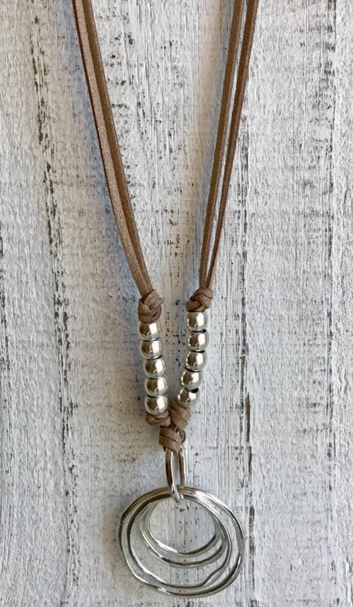 Going in Circles Tan Necklace