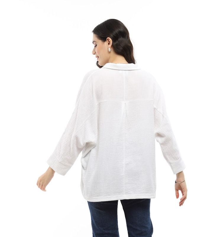 Gauze Button Hi-LoTunic