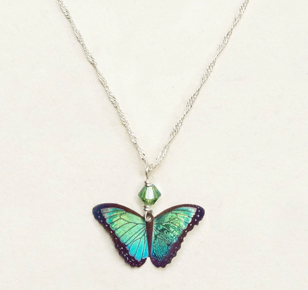 Green Bella Buterfly Pendant Necklace