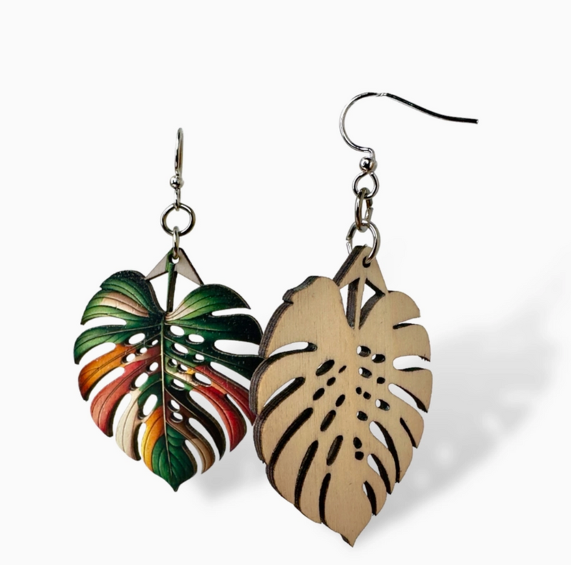 Monstera Leaf Earrings