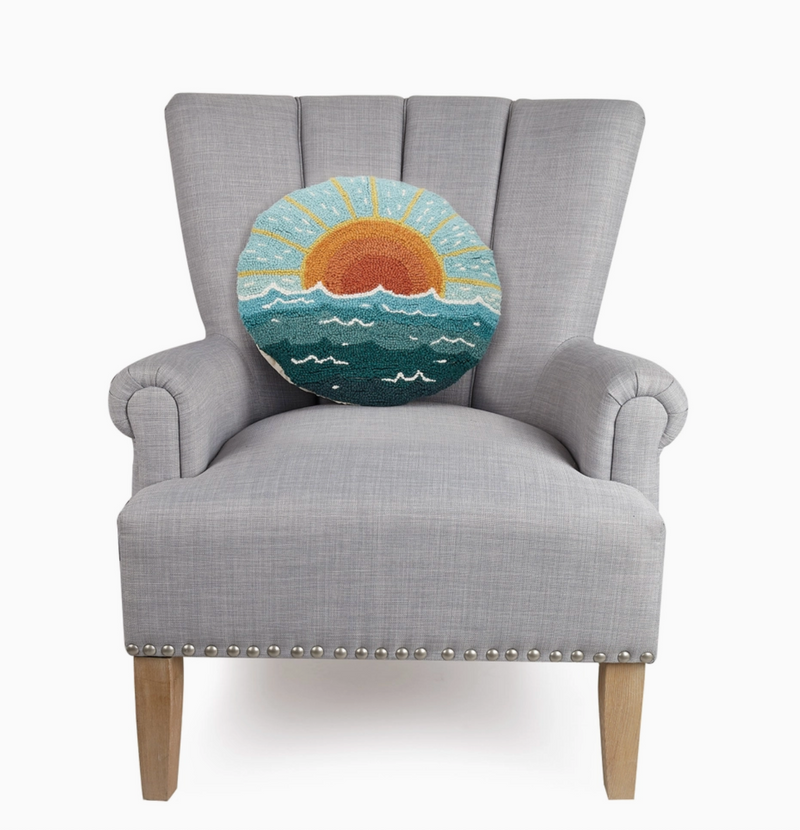 Circular Sun Seascape Hook Pillow