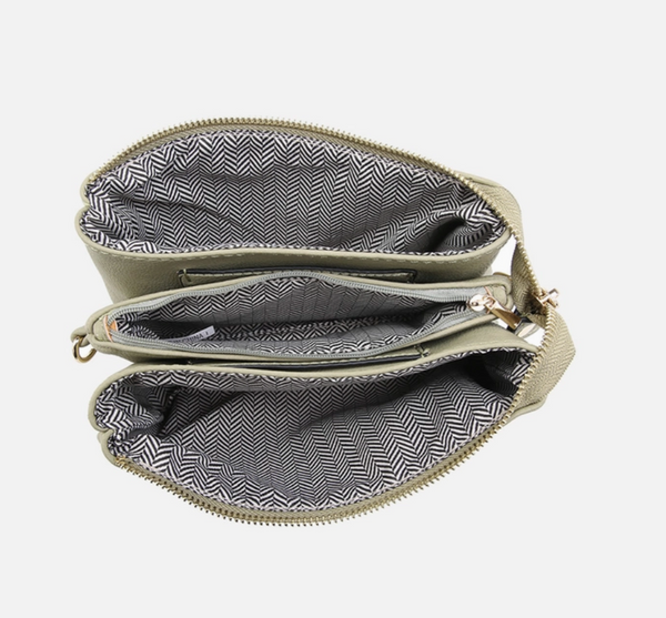 Dark Lilac Compartment Crossbody Bag