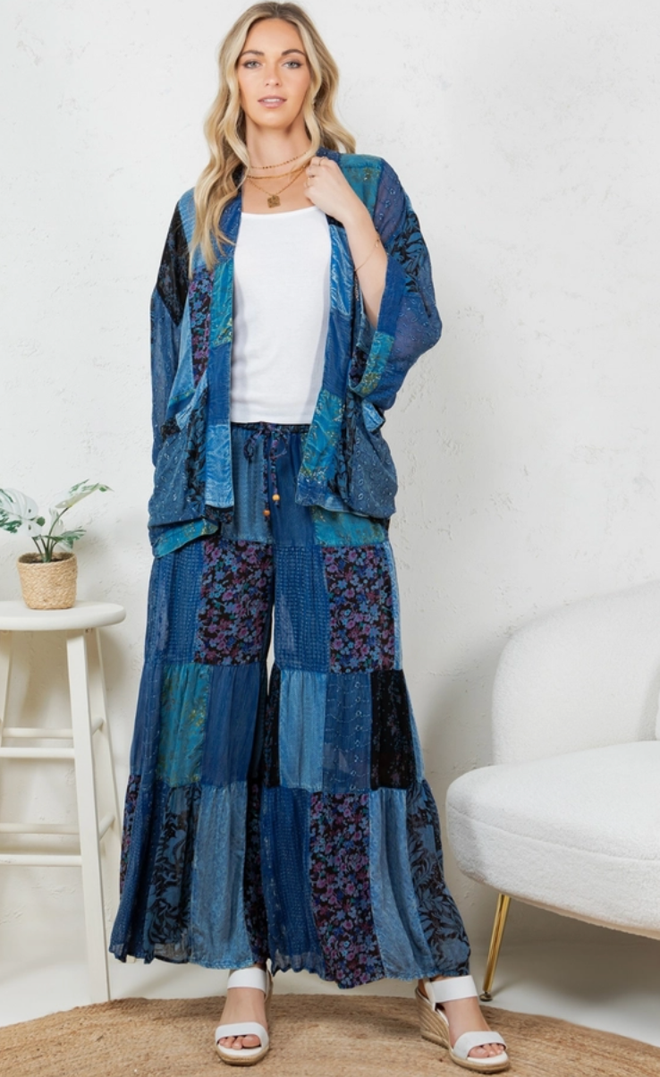 Kimono Indigo Patch Jacket