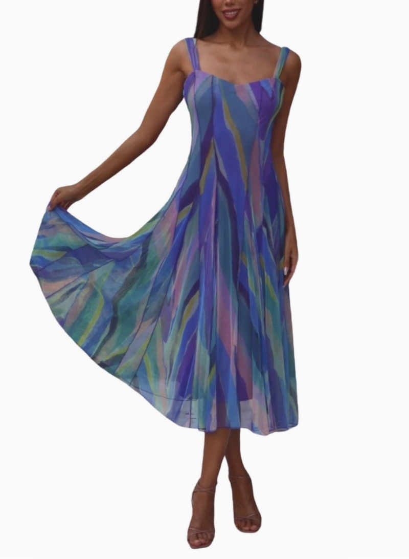 Aquarelle Panel Mesh Dress