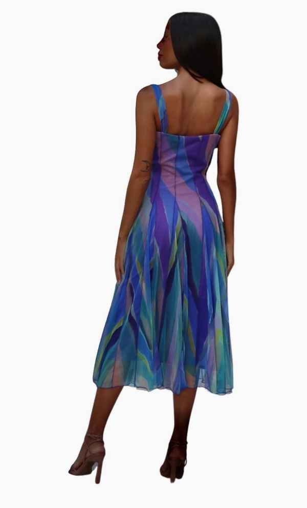 Aquarelle Panel Mesh Dress