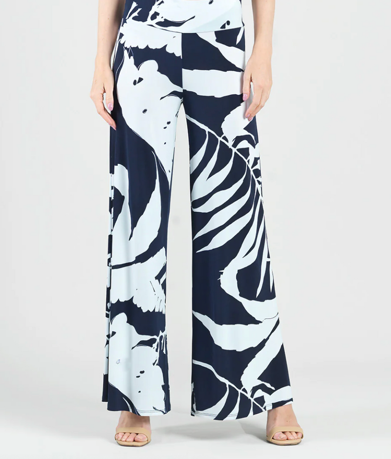 Navy Abstract Branch Palazzo Pant