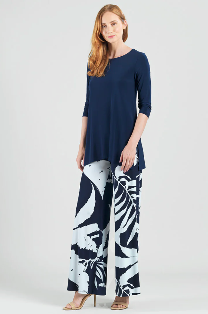 Navy Abstract Branch Palazzo Pant