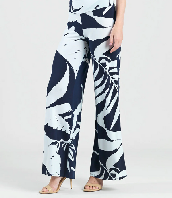 Navy Abstract Branch Palazzo Pant