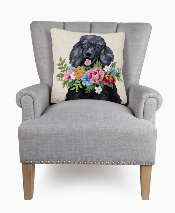 Floral Poodle Hook Pillow