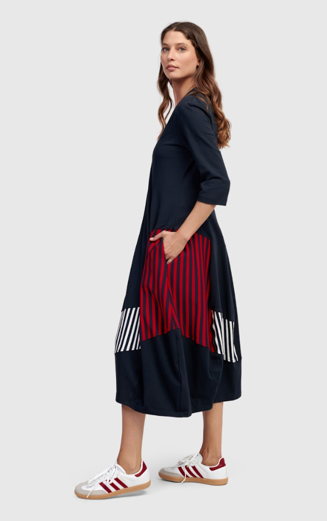 Navy Stripes Cocoon Dress