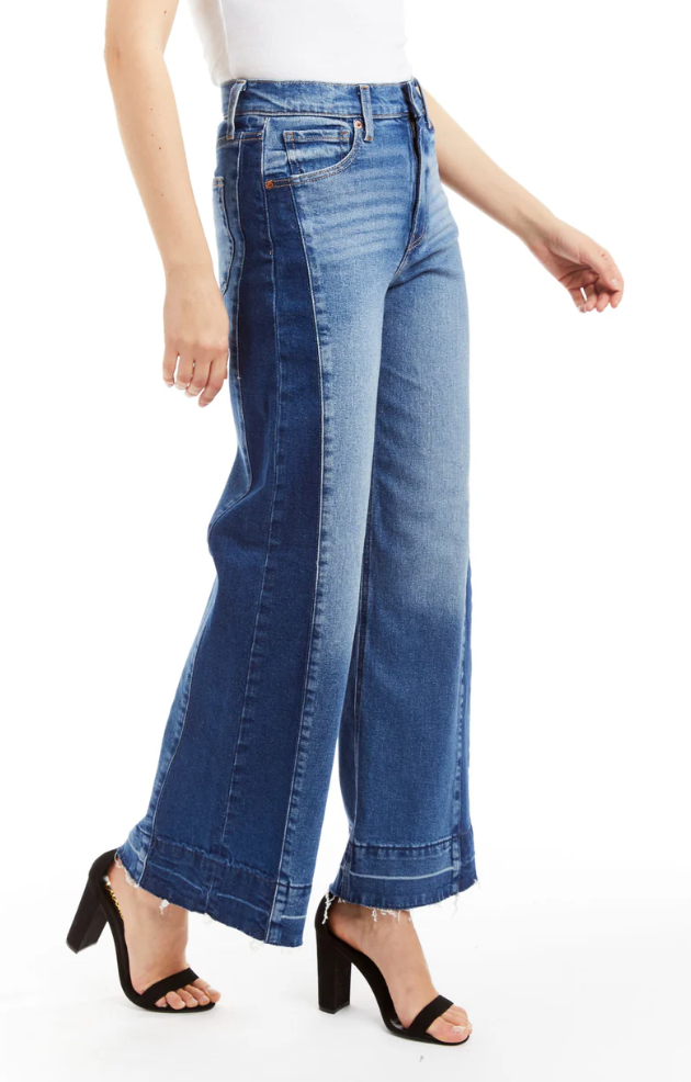 Two Toned Wide Leg Jean