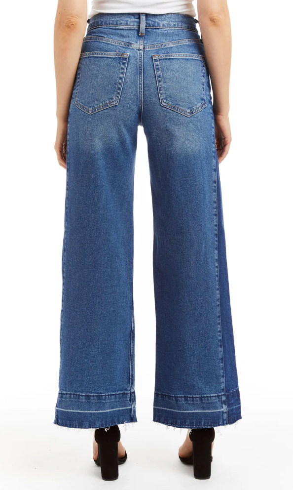 Two Toned Wide Leg Jean