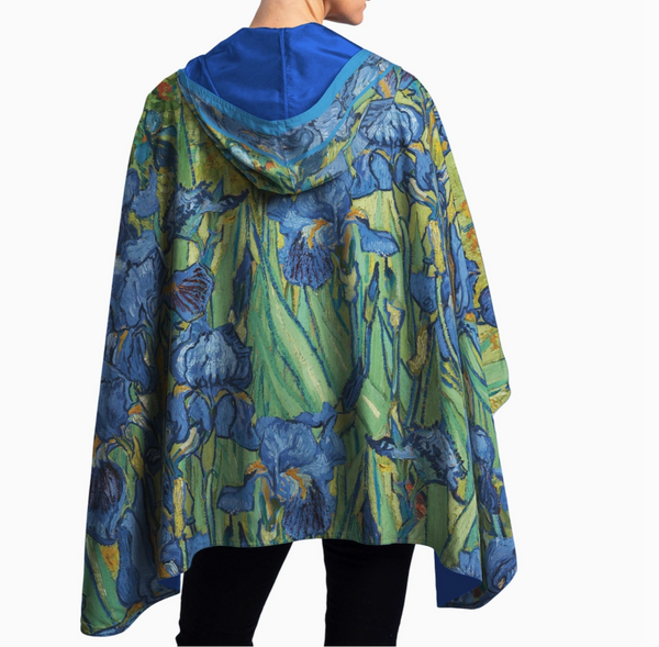 Van Gogh Irises Rain Poncho