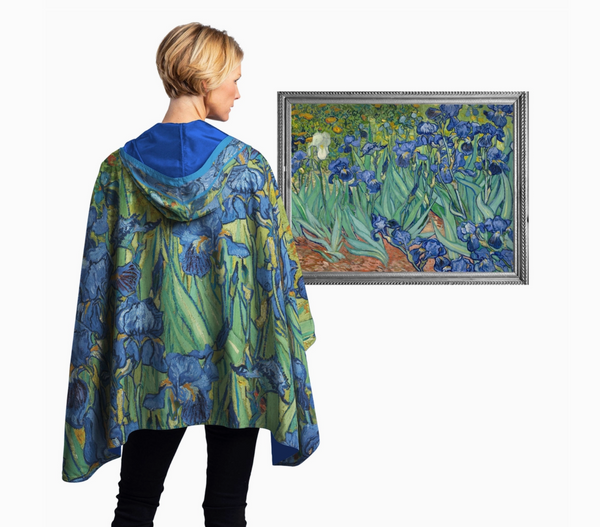 Van Gogh Irises Rain Poncho