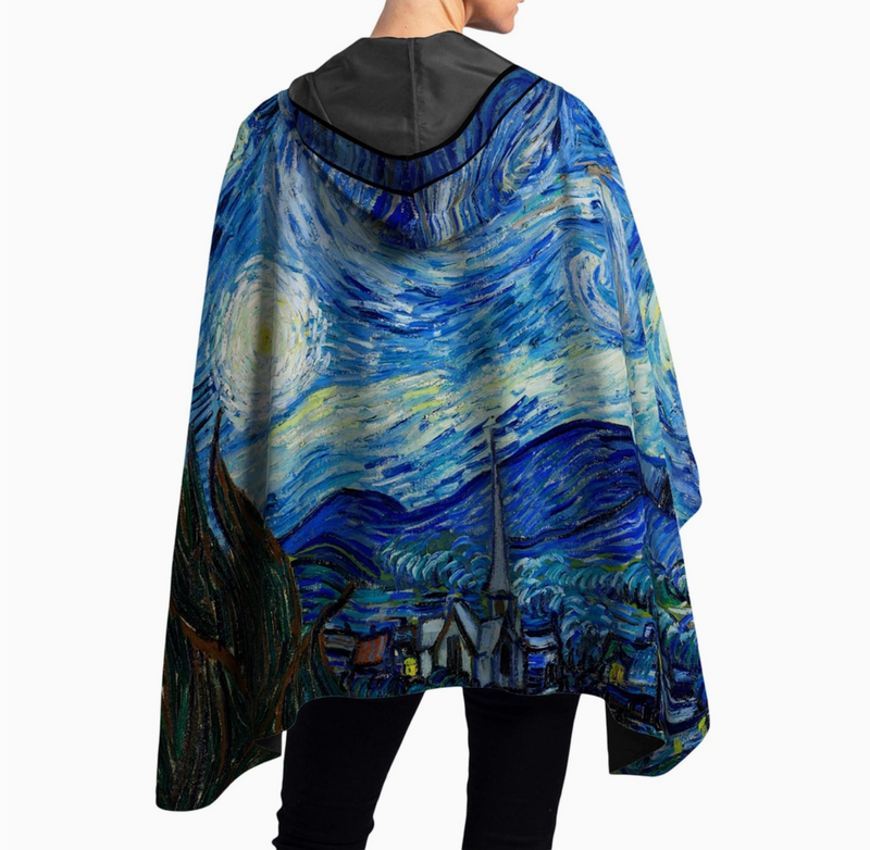 Van Gogh Starry Night Rain Poncho