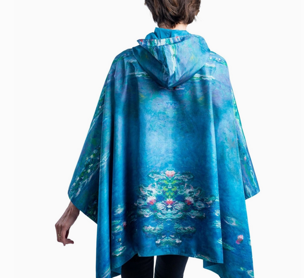 Monet Waterlillies Rain Poncho