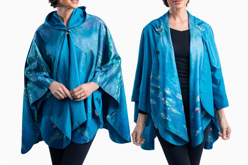 Monet Waterlillies Rain Poncho