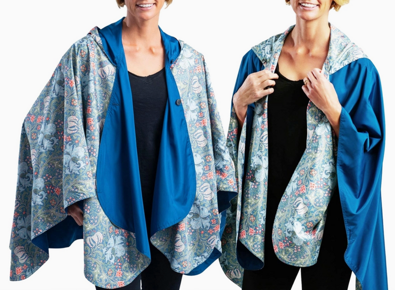 William Morris Bluebell Lily Rain Poncho