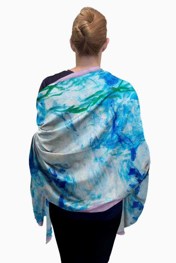 Silk Blend Shawl Monet Nympheas