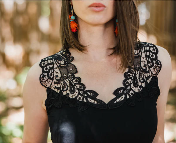 Black Reversible Lace Cami Top