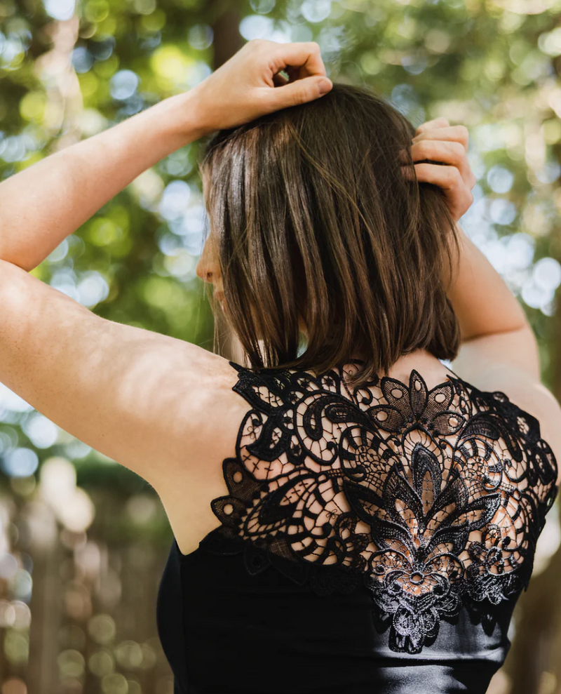 Black Reversible Lace Cami Top