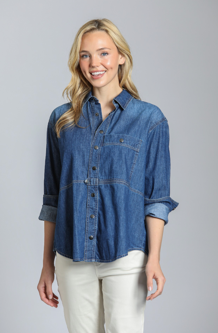 Indigo Denim Button Top