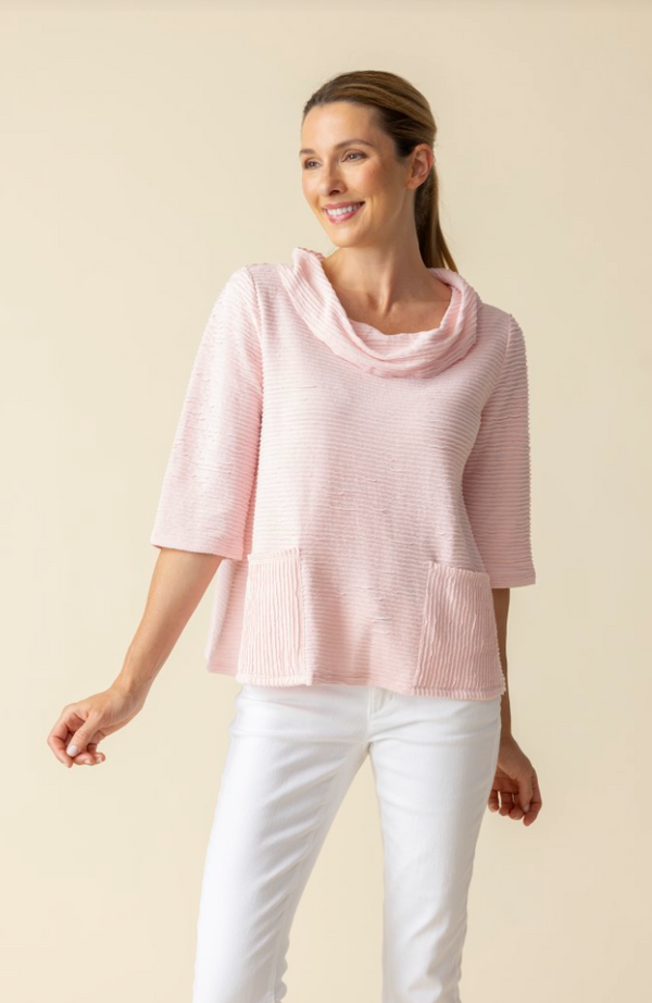 Carnation Ripple Pocket Top